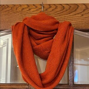 Elegant Orange Infinity Knit Scarf
